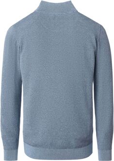Casa Moda Halfzip Trui Structure Melange Blauw Lichtblauw - 3XL,4XL,5XL,L,M,XL,XXL