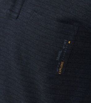 Casa Moda Longsleeve Polo Streep Navy Donkerblauw