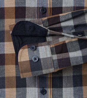 Casa Moda Overhemd Ruiten Grijs - 5XL