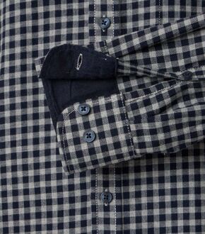 Casa Moda Overhemd Ruiten Navy Donkerblauw - 3XL