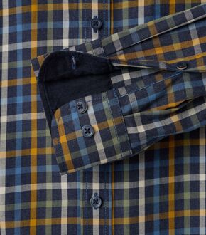 Casa Moda Overhemd Ruiten Navy Donkerblauw - 5XL