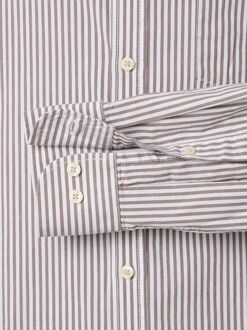 Casa Moda Overhemd Strepen Bruin