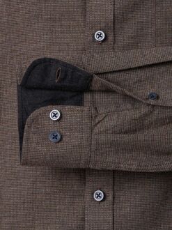 Casa Moda Overhemd Structure Bruin - 4XL