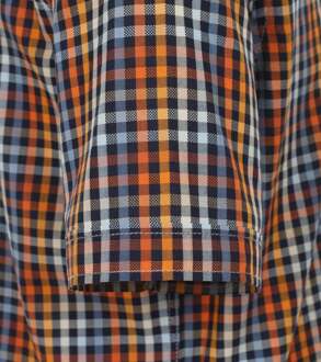 Casa Moda Short Sleeve Overhemd Ruiten Multicolour Oranje - 3XL,4XL,5XL,L,M,XL,XXL