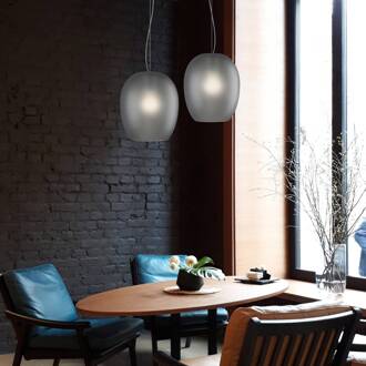 CASABLANCA Anua hanglamp 2-lamps mat grijs opaalwit