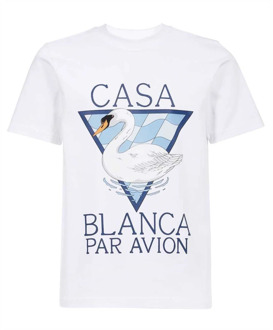 CASABLANCA Bedrukt Logo Katoenen T-Shirt - Wit Casablanca , White , Heren - 2Xl,Xl,L,M,S