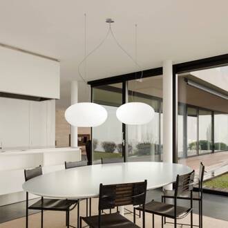 CASABLANCA Design-hanglamp AIH, 28 cm, wit mat aluminium