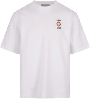 CASABLANCA Diamant Monogram T-shirt Wit Casablanca , White , Heren - Xl,L,M,S,Xs