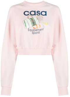 CASABLANCA Gedrukte Crop Sweater Casablanca , Pink , Dames - L,M,S,Xs