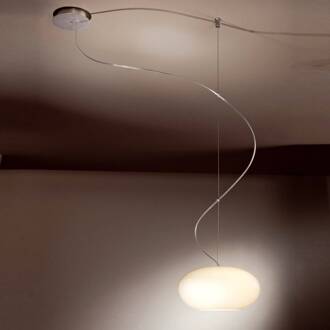 CASABLANCA Glazen hanglamp AIH, 38 cm, crème mat aluminium