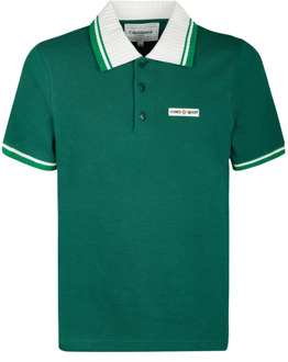 CASABLANCA Groen Piqué Polo Shirt Casablanca , Green , Heren - Xl,M