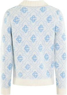 CASABLANCA Heren monogram zip up Blauw - L