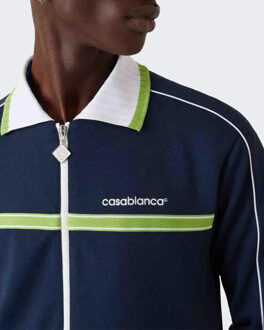 CASABLANCA Heren round pique track jacket Blauw - L
