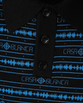 CASABLANCA Heren sound wave polo - maat XL Zwart