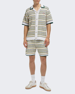 CASABLANCA Heren tuck stitch shirt - maat XL Wit