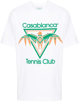 CASABLANCA Klassieke Bedrukte T-shirts en Polos Casablanca , White , Heren - Xl,L,M