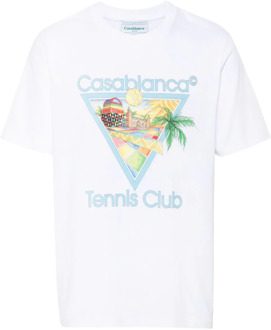 CASABLANCA Klassieke Bedrukte T-shirts en Polos Casablanca , White , Heren - XL