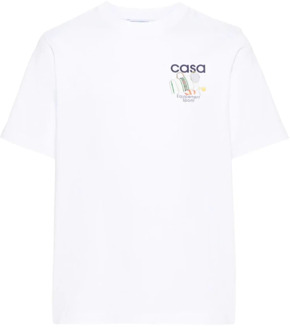 CASABLANCA Klieke Bedrukte T-shirts en Polos Casablanca , White , Heren - 2Xl,Xl,L,M,S,3Xl