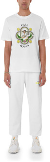 CASABLANCA Le Joueur Gedrukte T-Shirt in Wit - XL