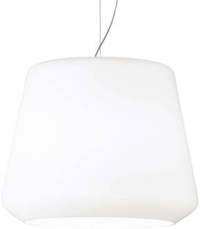CASABLANCA Levio hanglamp 1-lamp Ø 38cm wit opaal, aluminium geborsteld