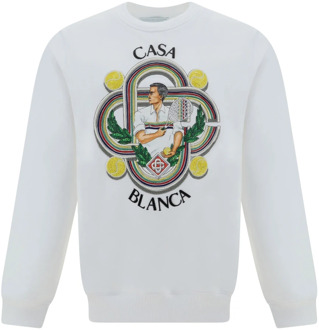 CASABLANCA Logo Sweatshirt, Katoen, Lange Mouwen Casablanca , White , Heren - M,S