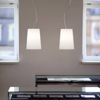 CASABLANCA Mesa Long hanglamp, 1-lamp opaalwit