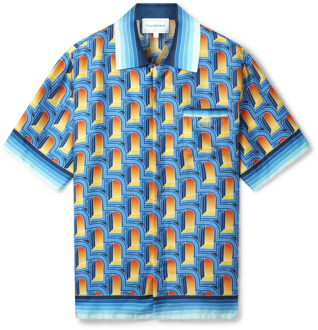 CASABLANCA Multicolor Zijden Overhemd voor Heren Casablanca , Blue , Heren - S
