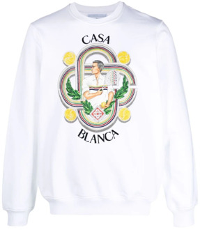 CASABLANCA Organisch katoenen sweatshirt met grafische print Casablanca , White , Heren - M,S