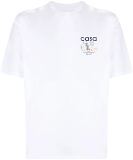 CASABLANCA Sportieve Witte T-shirts en Polos Casablanca , White , Heren - Xl,L,M,S