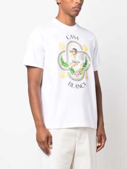 CASABLANCA T-shirt met Le Joueur-print in wit