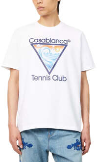 CASABLANCA Tennis Club Icon Crewneck Wit T-shirt - XS