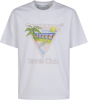 CASABLANCA Tennis Club Icon T-Shirt Casablanca , White , Heren - 2Xl,Xl,L,M,Xs