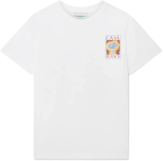 CASABLANCA Wit Mind ibrations Jersey T-Shirt Casablanca , White , Heren - 2Xl,L,M