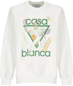 CASABLANCA Witte Katoenen Sweatshirt met Le Jeu Print Casablanca , White , Heren - L,M,S