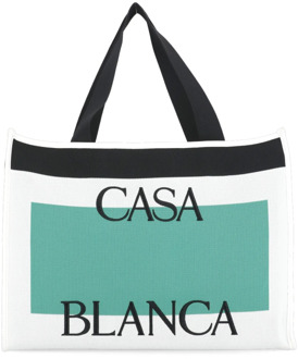 CASABLANCA Witte Shoppingtas met Contrasterende Handvatten Casablanca , Multicolor , Dames - ONE Size