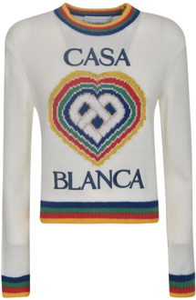 CASABLANCA Witte Sweatshirt met Hartlogo Casablanca , White , Dames - XS