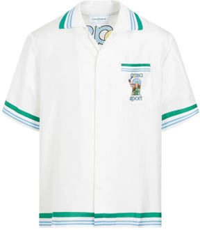 CASABLANCA Zijden Bedrukte Shirt Casablanca , White , Heren