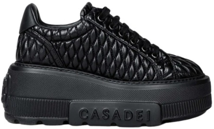 Casadei Gestikte Dome Sneakers Casadei , Black , Dames - 38 Eu,39 EU
