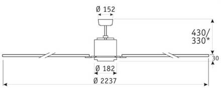 CasaFan Plafondventilator Big Smooth Eco 220 cm wit