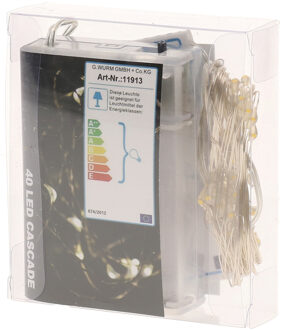 Cascade draadverlichting - 40 leds - warm wit - op batterij - lichtsnoer