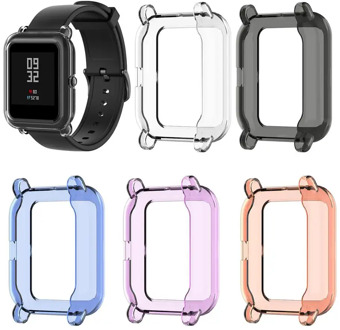 Case For Huami Amazfit Bip 1 S Watch with Screen cover Screen Protector Slim Colorful Frame TPU Case Cover Protect Shell