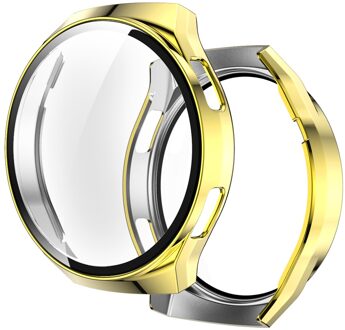 Case + Gehard Glas Voor Huawei Horloge Gt 2E Tpu Volledige Dekking Frame Bumper Scherm Beschermende Shell Voor Huawei Horloge gt 2e Case goud