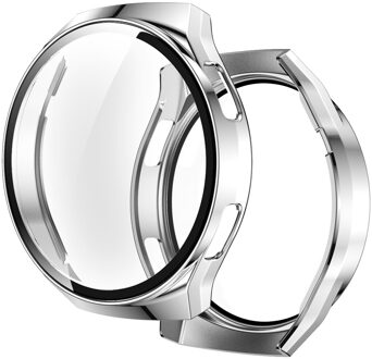 Case + Gehard Glas Voor Huawei Horloge Gt 2E Tpu Volledige Dekking Frame Bumper Scherm Beschermende Shell Voor Huawei Horloge gt 2e Case zilver
