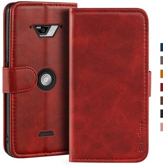 Case Voor Crosscall Core-X4 Case Magnetische Wallet Leather Cover Voor Crosscall Core-X4 Stand Coque Telefoon Gevallen rood