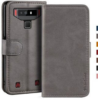 Case Voor Cubot Quest Case Magnetische Wallet Leather Cover Voor Cubot Quest Stand Coque Telefoon Gevallen grijs