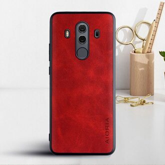 Case Voor Huawei Mate 10 Pro Lite Luxe Vintage Leather Cover Voor Huawei Mate 10 Pro Case Funda Coque Capa zakelijke Stijl mate 10 Pro / rood