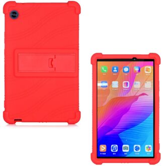Case Voor Huawei Matepad T8 Tablet Cover Funda Kobe2-L03 KOBE2-L09 Kob2-w09 Soft Silicon Full Body Protector Stand Shell rood