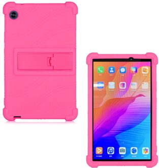 Case Voor Huawei Matepad T8 Tablet Cover Funda Kobe2-L03 KOBE2-L09 Kob2-w09 Soft Silicon Full Body Protector Stand Shell roos rood