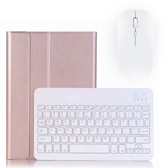 Case Voor Lenovo Tab M10 Fhd Plus 10.3 ''Tablet Draadloze Bluetooth Toetsenbord Gevallen TB-X606F TB-X606X Magnetisch Afneembare Cover roos goud en muis