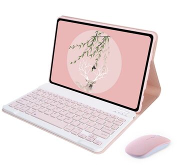 Case Voor Lenovo Tab M10 Fhd Plus 10.3 ''Tablet Draadloze Bluetooth Toetsenbord Gevallen TB-X606F TB-X606X Magnetisch Afneembare Cover roze en muis